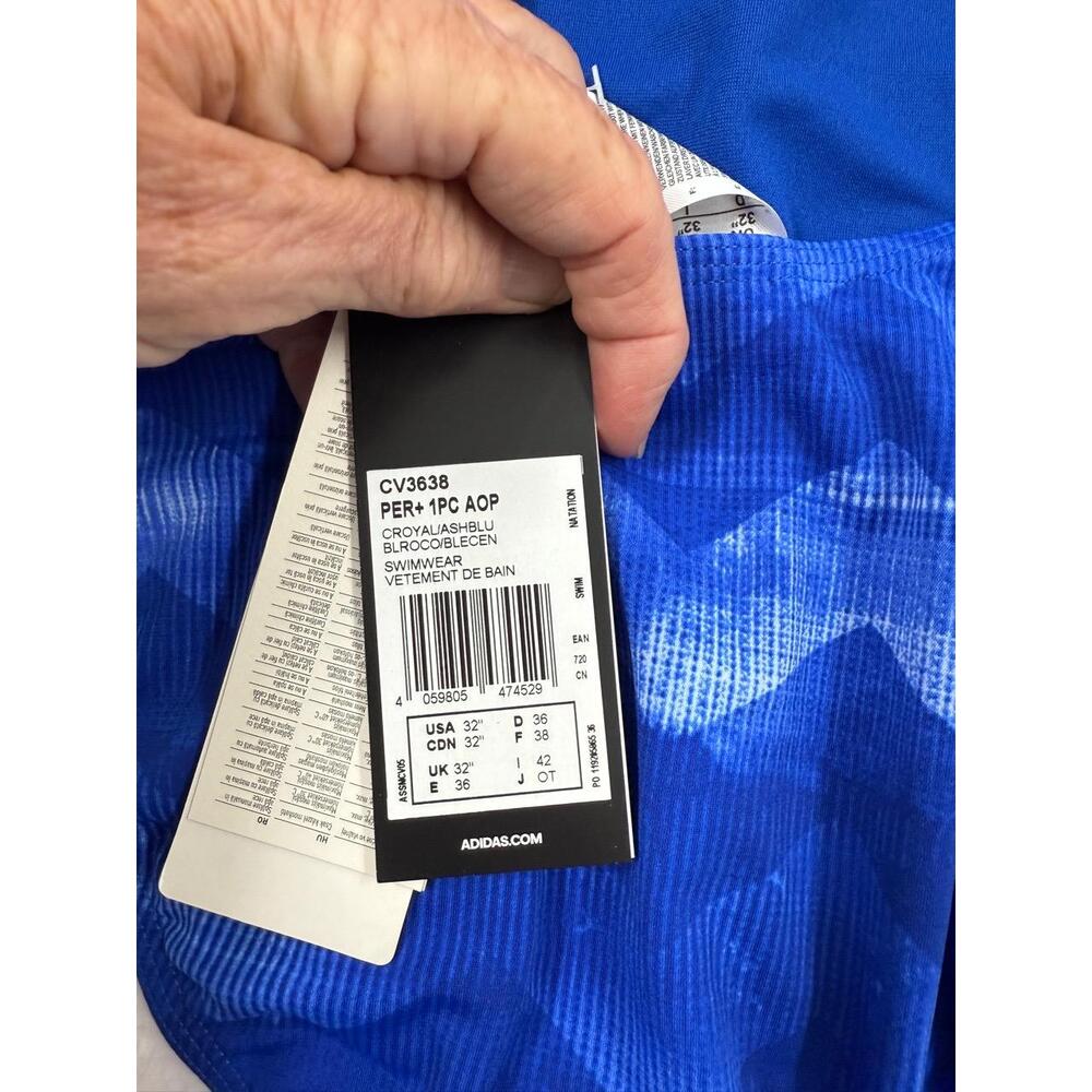 Adidas Blue Chevron Pattern Thin Straps Onepiece … - image 5